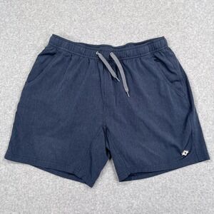 Burlebo Athletic Shorts Mens Small Heather Navy American Flag Lined Performance